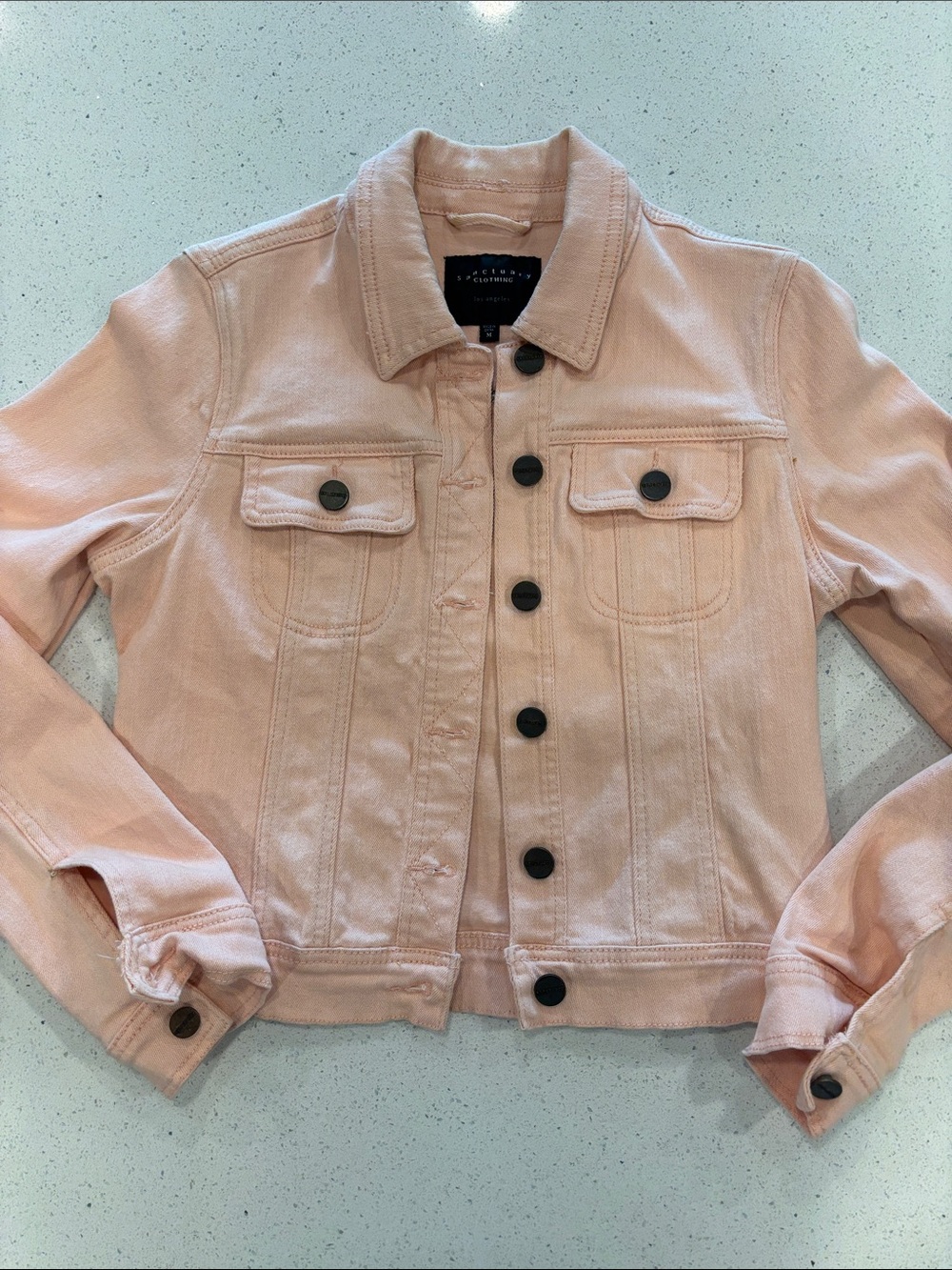 Sanctuary Pale Pink Denim Trucker Jacket Medium